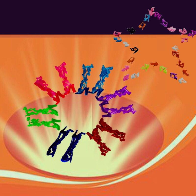 40 пар/лот, аксессуары для кукол, модный микс, ассорти, кукольная обувь, различные стили, сандалии на каблуке для кукол Барби, 1/6 куклы BJD