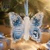 Transparent Acrylic Christmas Pendant Money Holder Ornament, Cash Hanging Decor with Vintage Reusable Ornament Butterfly Print, Holiday Party