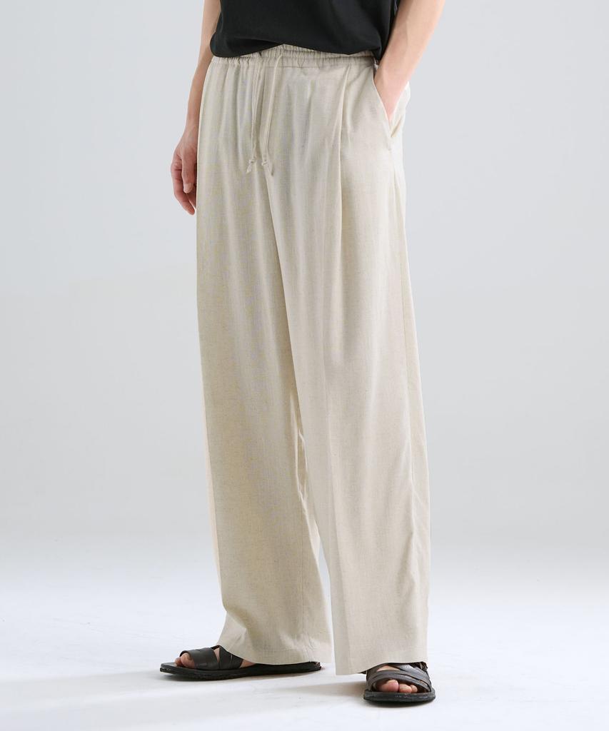 ZPLISH Wide Linen Pants Natural