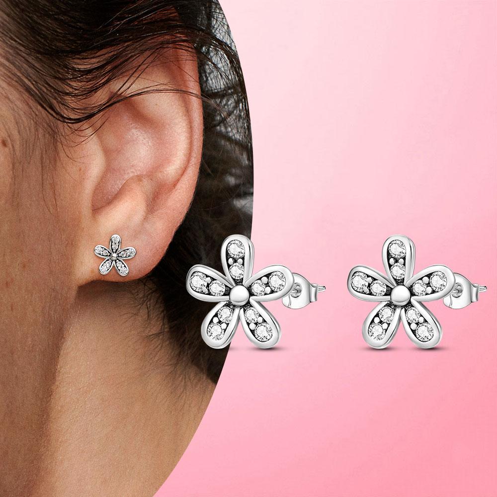 Серьги Серебряные серьги 925 пробы Геометрические серьги-гвоздики для женщин Свадебные серьги в корейском стиле S925 Изящные ювелирные изделия Тенденция