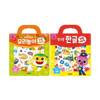 Сделано в Корее, сертифицировано KC – Наклейки на сумку Pinkfong  (Игра в готовку / Корейский алфавит) 3 варианта
