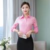 Spring Women's Casual Solid Color Business Long-sleeved Shirt