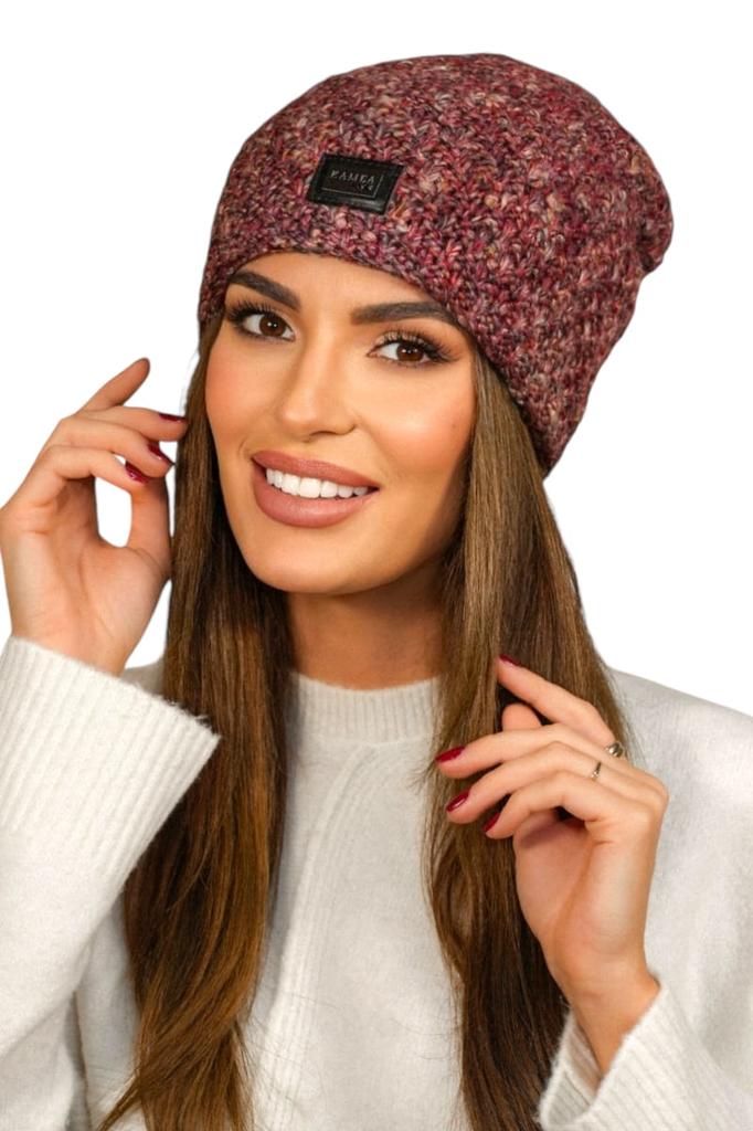 Women' Hats with an Interesting Pattern in Red Kamea-Dotto