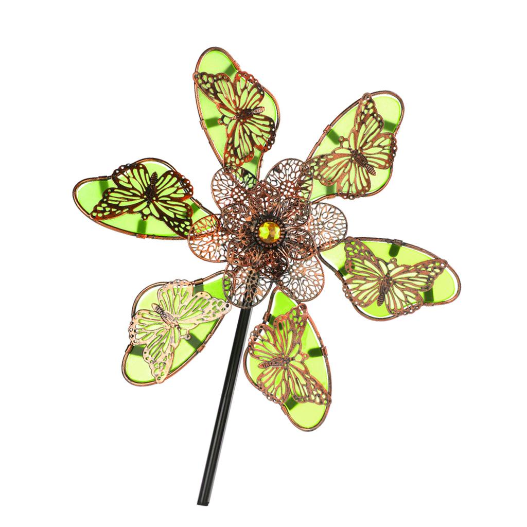 Металлическая скульптура-ветряк ручной работы для сада, ветряная мельница на колышке, всепогодное украшение для двора для открытых пространств