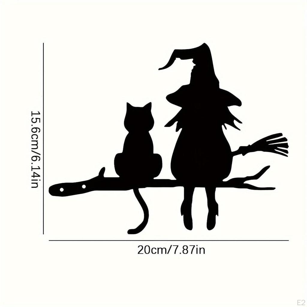Garden Corner Sign with Witch Silhouette for Yard Decor