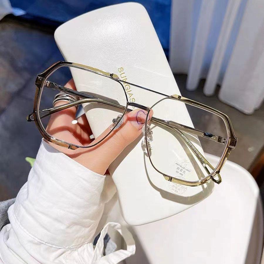 Коричневые Модные Оверсайз Фотохромные Очки с Защитой от Синего Света для Мужчин и Женщин