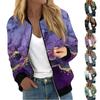 Women's Fashion Casual Gradient Print Jacket Zipper With Pockets Jacket