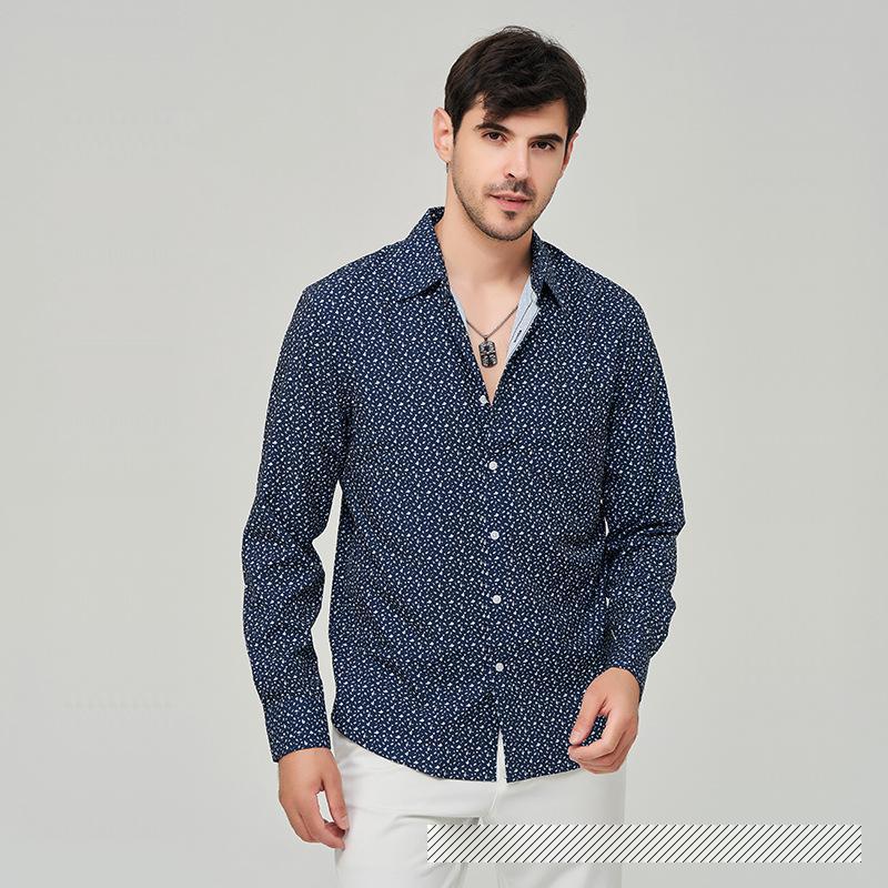 Мужские удобные свободные рубашки с принтом, рубашка на пуговицах с длинными рукавами, повседневная пляжная праздничная рубашка для мужчин, легкие винтажные дышащие мягкие рубашки с лацканами