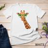 Hipster Giraffe Glasses Funny Zoo Animal African Safari Unisex T-shirt
