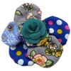 [P3684] - Designer Brooch 'Capucines' Blue Gray -80 Mm