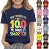 Kids Fashion Casual Short Sleeve 100 Day School Anniversary Printed Round Neck T-Shirt Top