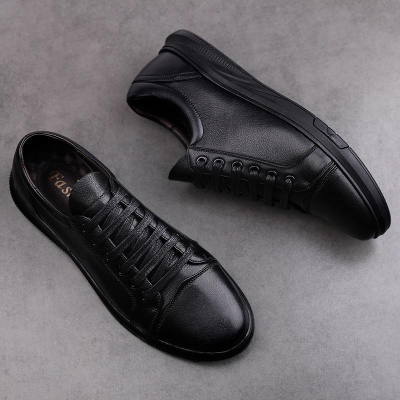 Мужская повседневная обувь из натуральной кожи, модные мужские кроссовки на плоской подошве, мужская прогулочная обувь на шнуровке для отдыха, уличная белая обувь высокого качества