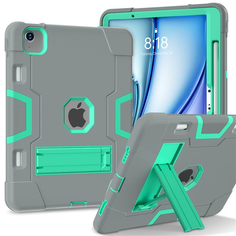 Силиконовый чехол для iPad 10-го поколения 2022 года с подставкой, противоударный, дизайн Color Block, полное покрытие для iPad A16 11-го поколения