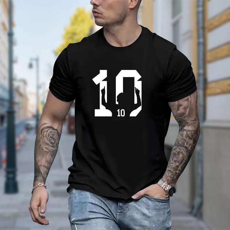 Новая летняя мужская модная футболка с принтом Personality Number 10, мужская футболка, топ