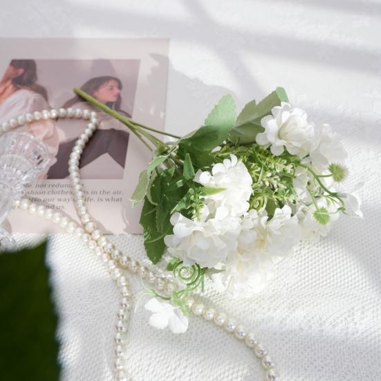 Букет искусственных цветов гортензии 9 голов Искусственный цветок гортензии со стеблем Поддельные гортензии Цветочная композиция для декора дома, свадьбы, вечеринки