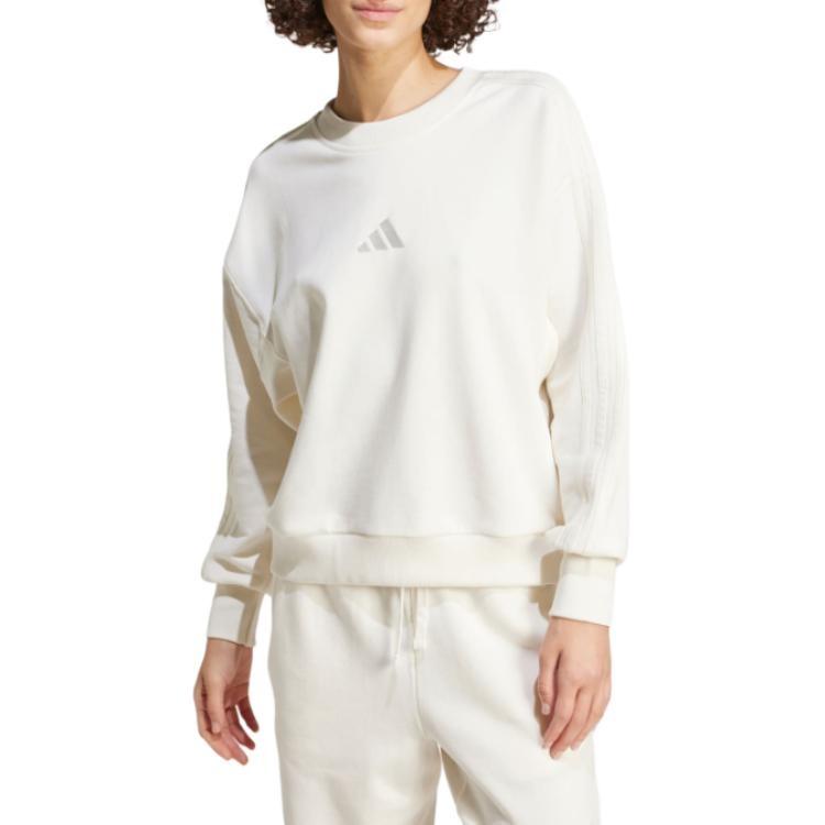 (WMNS) adidas ALL SZN French Terry 3-Stripes Loose Sweatshirt Asia Sizing 'Off White' Women's IW1132