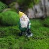 Whimsical Outdoor Garden Decor Mini Gnomes Figurine, Resin Welcome Gnome Statue, Small Handcrafted Ornament Dwarf for Fairy Garden, Flower Pot,