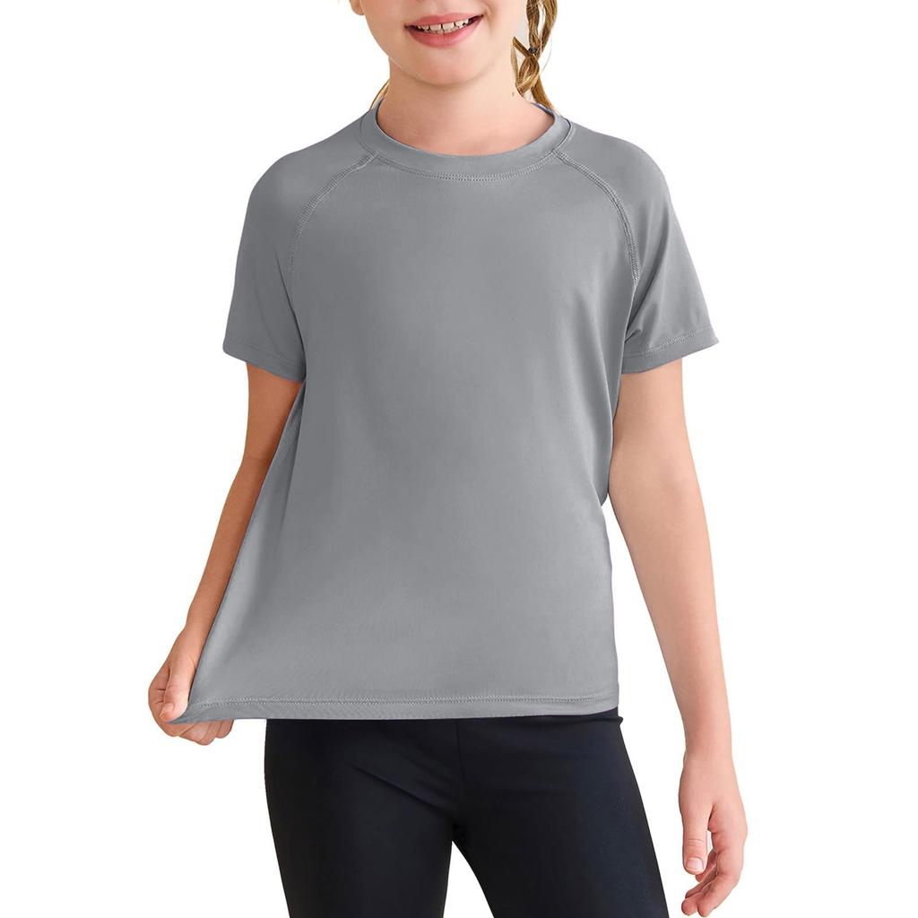 Детская быстросохнущая футболка - однотонная спортивная футболка