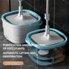 1pc Adjustable Spin Mop and Bucket Set with 1 Reusable Microfiber Pad, 360-Degree Swivel Head, Efficient Cleaning for Home Use, Plastic Material