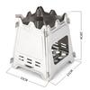 Outdoor Stainless Steel Square Wood Stove Camping Hike Folding Mini Card Portable Multi-function Stove Camping Equipment