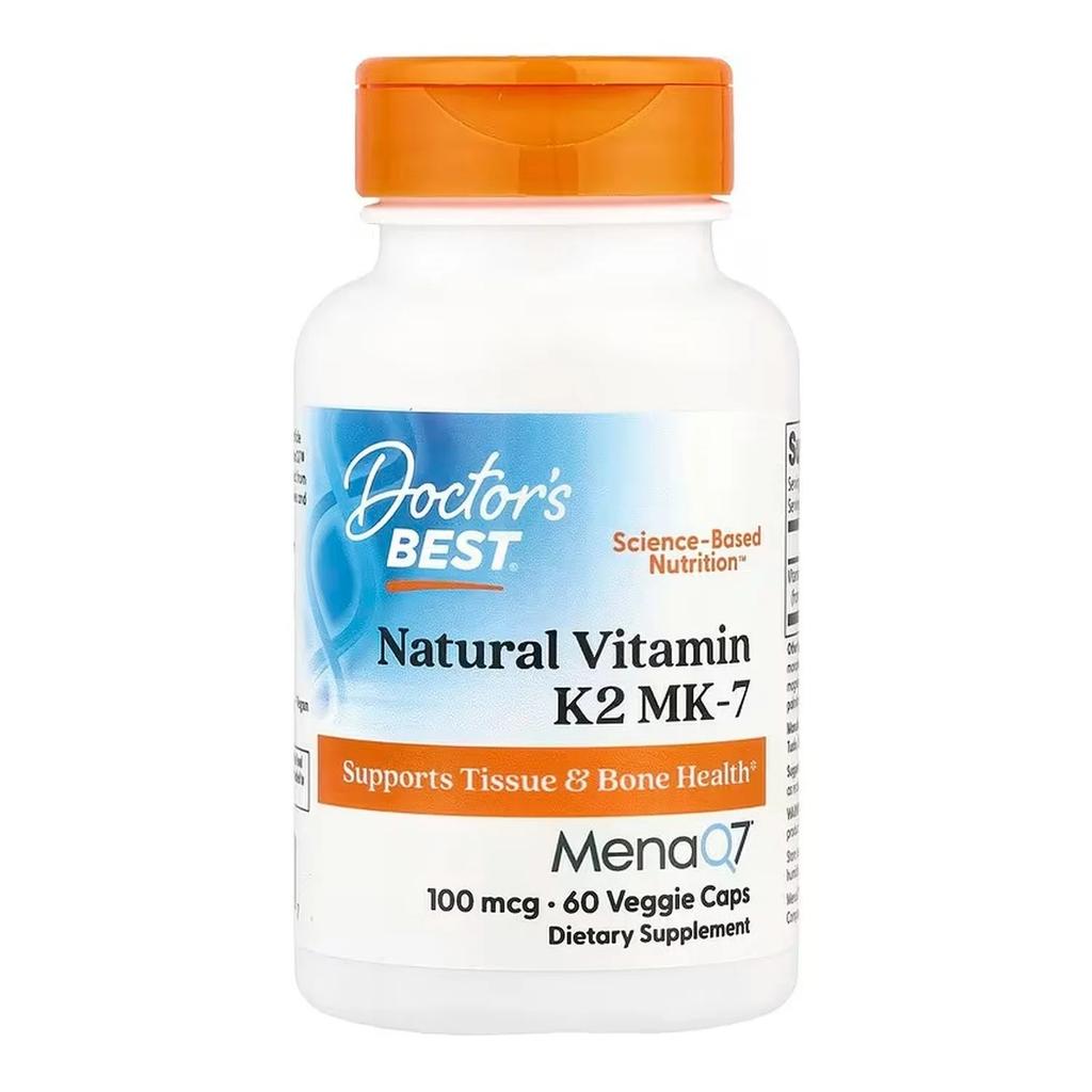 Natural Vitamin K2 MK7 with MenaQ7, 100mcg - 60 vcaps