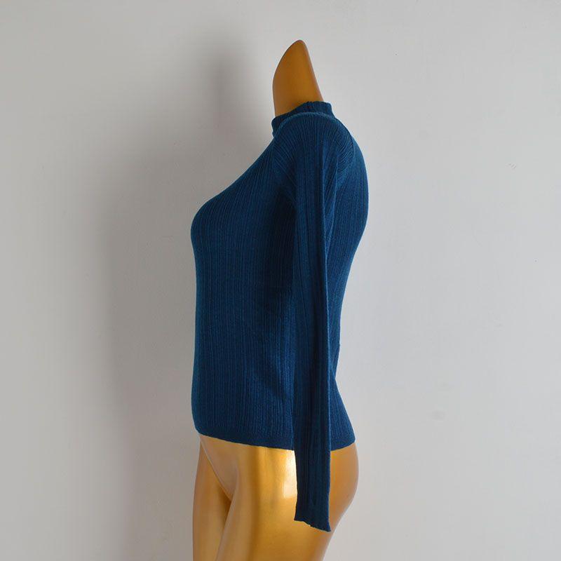 Simplicity New Arrival Pure Color Turtleneck Pullover Long Sleeve Bottoming Shirt Women's Clothing Fall and Winter Skinny Slimming Knitwear Tops