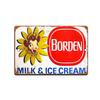 TIN SIGN Borden Rustic Metal Décor Kitchen Bread Milk Farm Cottage Store 8x12 In