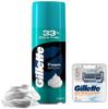Лезвия для бритья Gillette Skinguard для ручного бритья — упаковка из 2 картриджей и классическая пена для чувствительного бритья — 418 г (33% дополнительно)