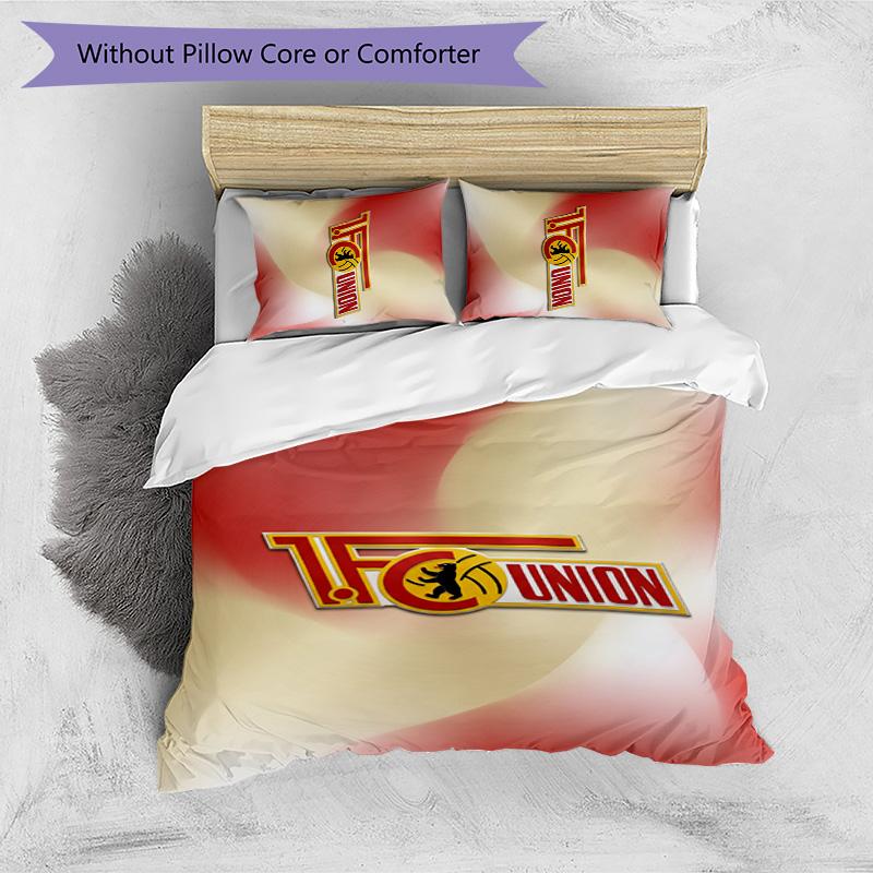 Union Berlin FC Printed 3PCS Bedding Set Breathable Duvet Cover with Pillowcases Decorative Bed Linen for Bedroom Home
