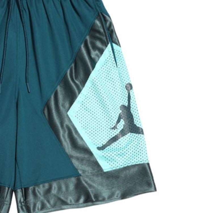 Jordan Баскетбольные шорты Jumpman с ромбовидной сеткой, мужские, синие, зеленые, AV3207-347