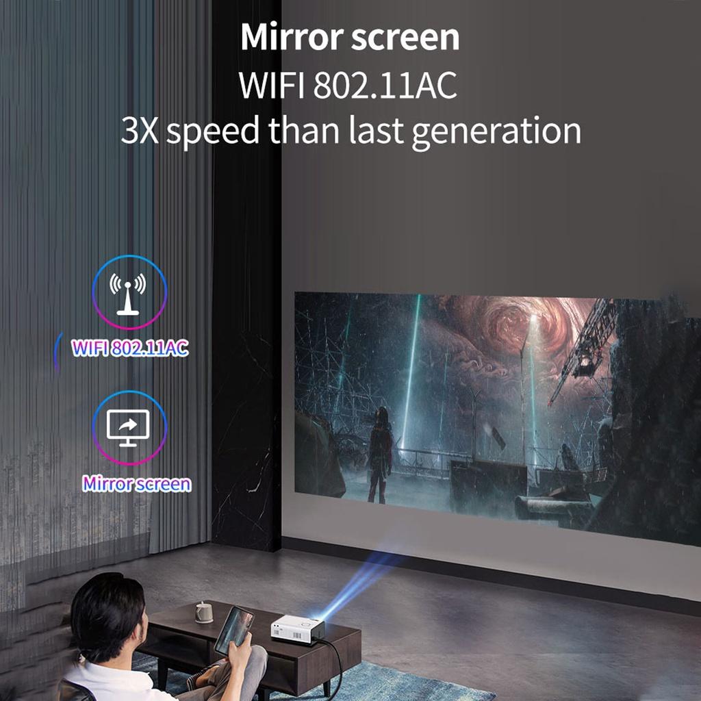 HD 1280x720P T01 Мини-проектор Нативный LED Android 9.0 5G WiFi Видеопроектор Домашний кинотеатр Смарт 3D Фильм Игра Проектор