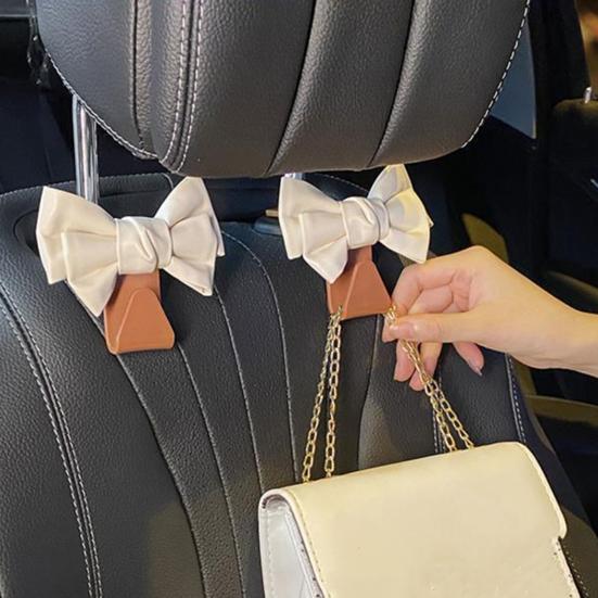 Крючки для автомобиля с бантом, симпатичный крючок для спинки сиденья автомобиля с бантом, прочный кошелек с бантом
