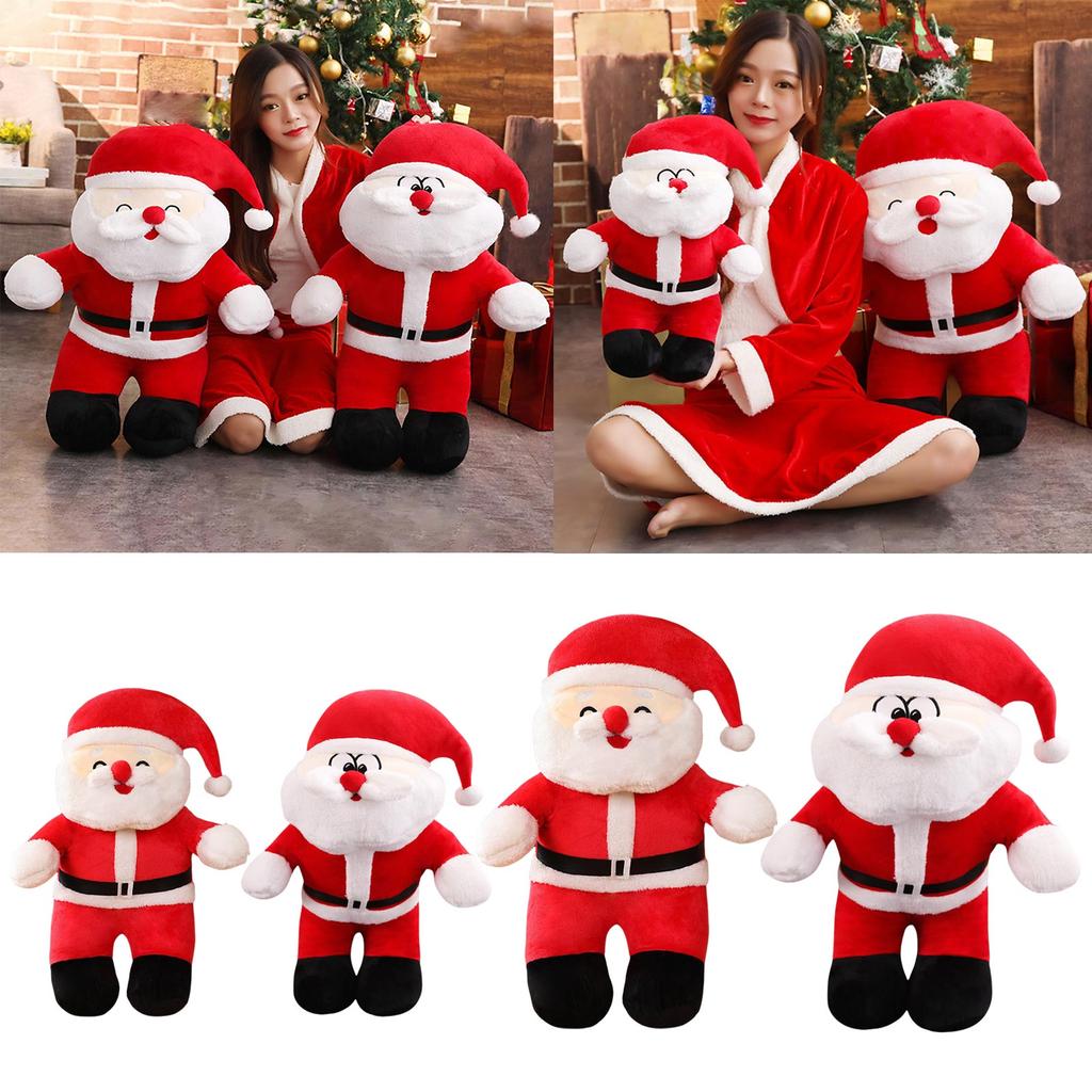 Singing Christmas Santa Doll with Music Holding Christmas Song Stuffed Toy Singing Santa Plush Doll for Holiday