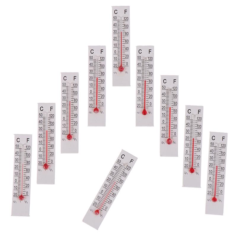 10 Pcs 5Cmx1.1Cm Miniature Paper Cardboard Thermometer Indoor -20-50 Celsius
