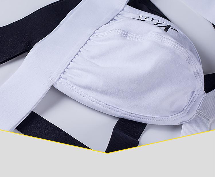 Мужские летние хлопковые спортивные стринги - Низкая посадка, Подтягивающие бедра, Дизайн с надписью