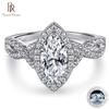 925 Silver 1ct Excellent Cut Pass Diamond Test Horse Eye Shaped Moissanite Wedding Ring For Women Fine Jewelry Gift