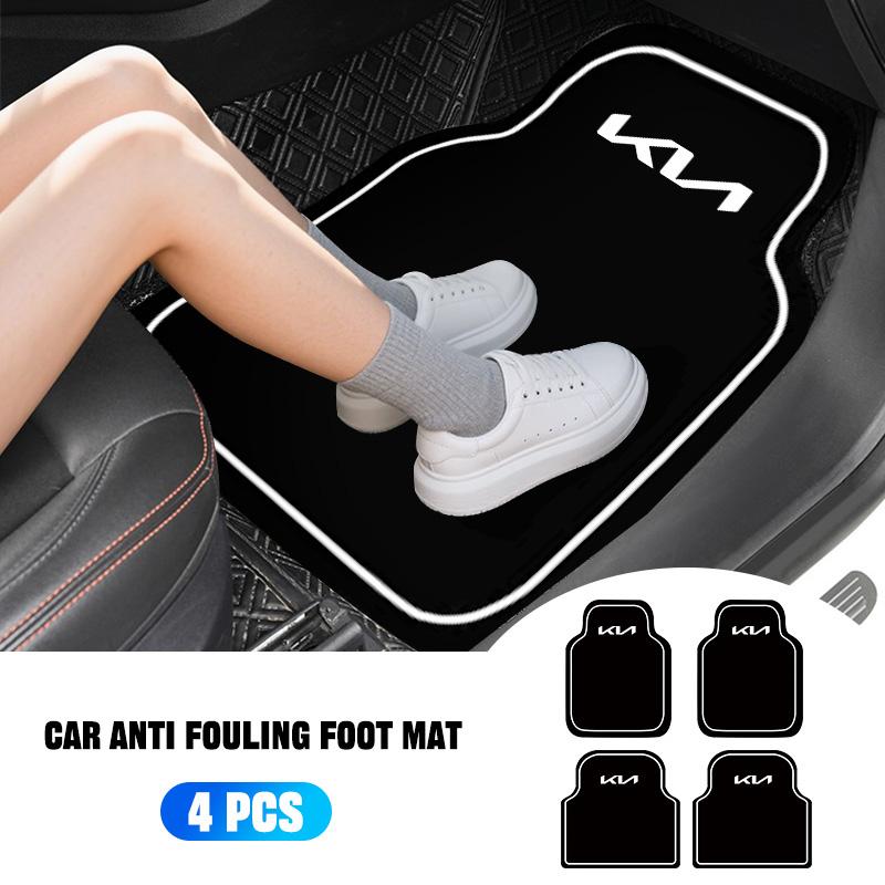 ABCDFE1 2/4pcs Leather Car Floor Mats Carpet Cushion For KIA KN Sportage Ceed Sorento Cerato Optima Picanto Rio Soul Stonic Forte Cerato