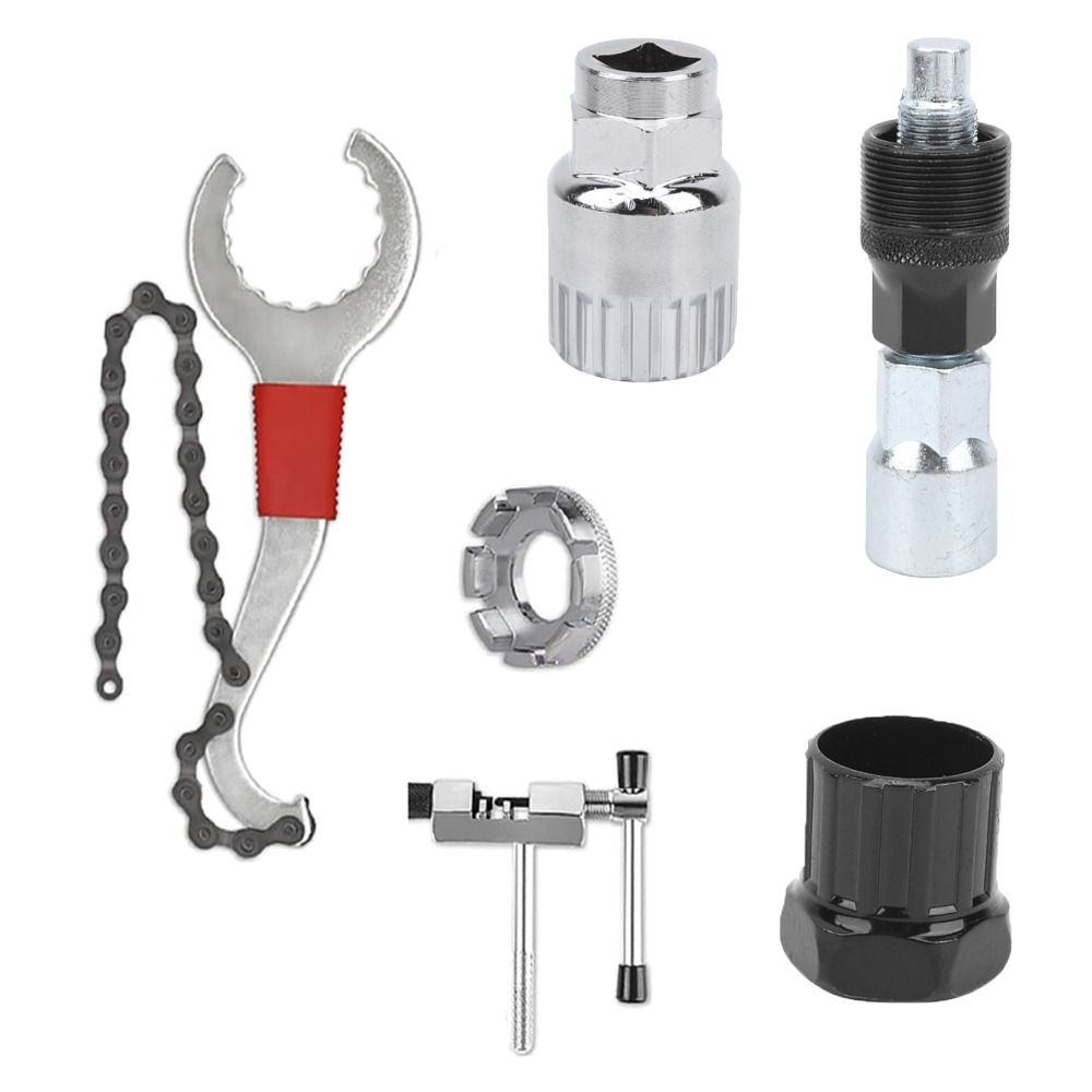 6PCS Multi-Function Bike Tool Kit Steel Chain Wheel Tool Kit Bottom Bracket Service