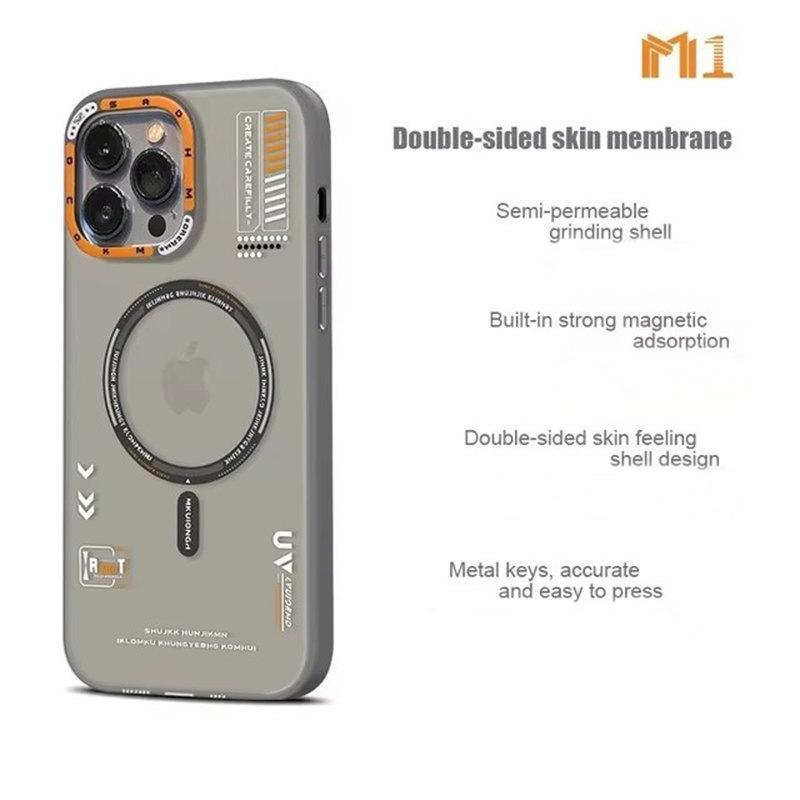 Матовый магнитный чехол для iPhone 12 13 14 15 16 Pro Max Megsafe Wireless Charge Матовая задняя крышка с металлической рамкой объектива и кнопками