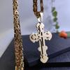 Ожерелье из нержавеющей стали с подвеской в виде императорской цепи, отполированной до блеска, с крестом