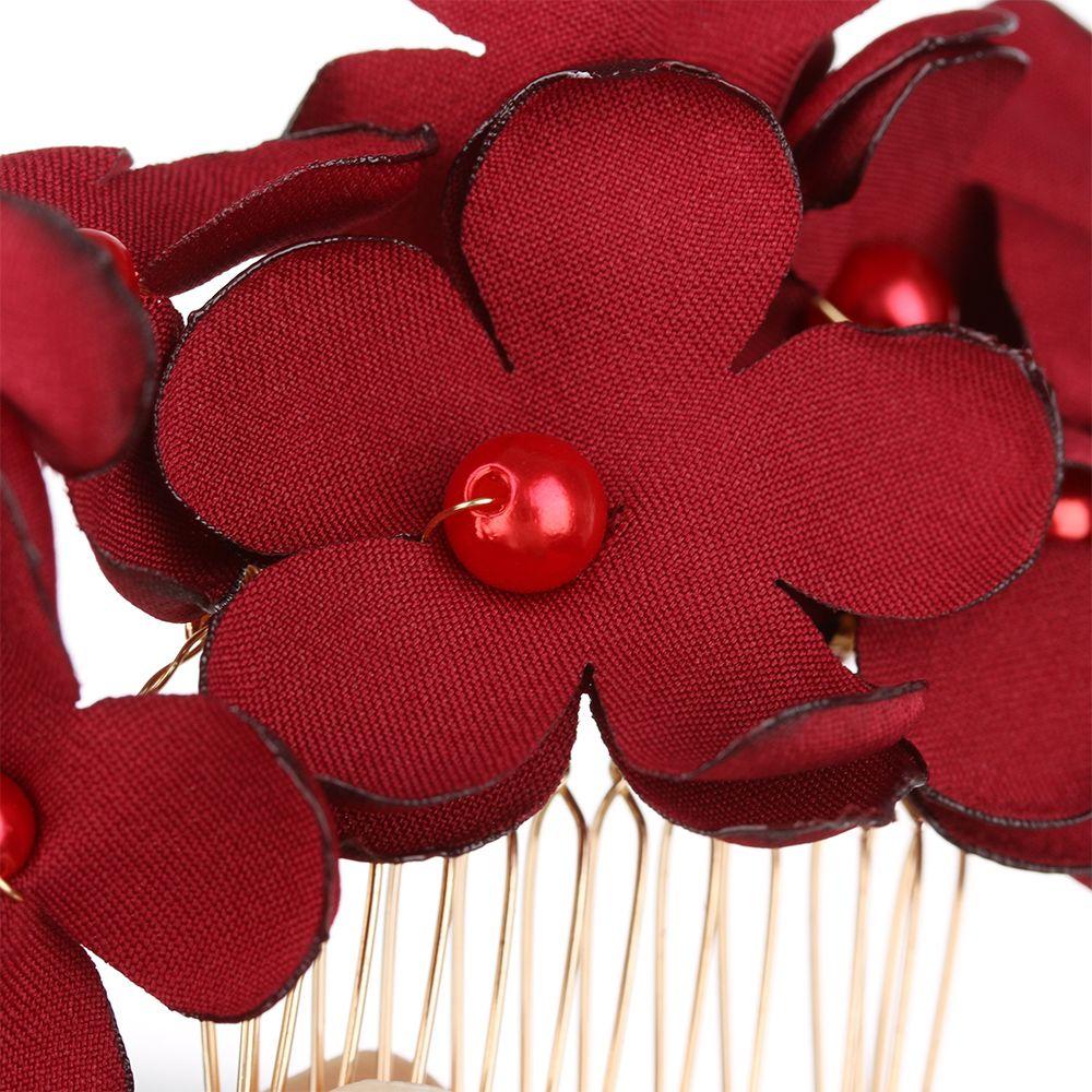 Crystal Wedding Red/Pink/Champagne Bridal Clips Flower Hair Pin  Hair Combs Bridesmaid Tiara