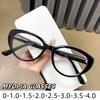Новые ретро очки «кошачий глаз» в черной оправе с плоскими линзами, блокирующие синий свет, для коррекции близорукости, женские очки для близи, оправа 0-1.0-1.5-2.0-2.5-4.0