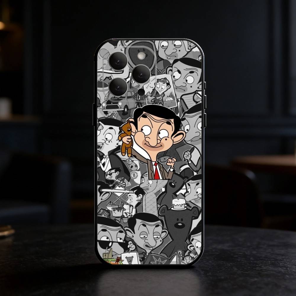 C-Classic M-Mr B-Bean Phone Case For iPhone 17,16,15,14,13,12,11 Plus,Pro Max,SE4Soft Silicone Black Cover