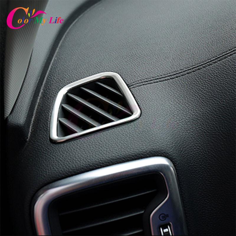 2 Pcs/Set Stainless Steel Car Air Vent Circle Trim Air Conditioner Protection Sticker for Kia Sportage Kx5 QL 2016 -