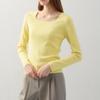 [She S miSS] Ribbed Square Neck Knit SSkpoo12570 Ye