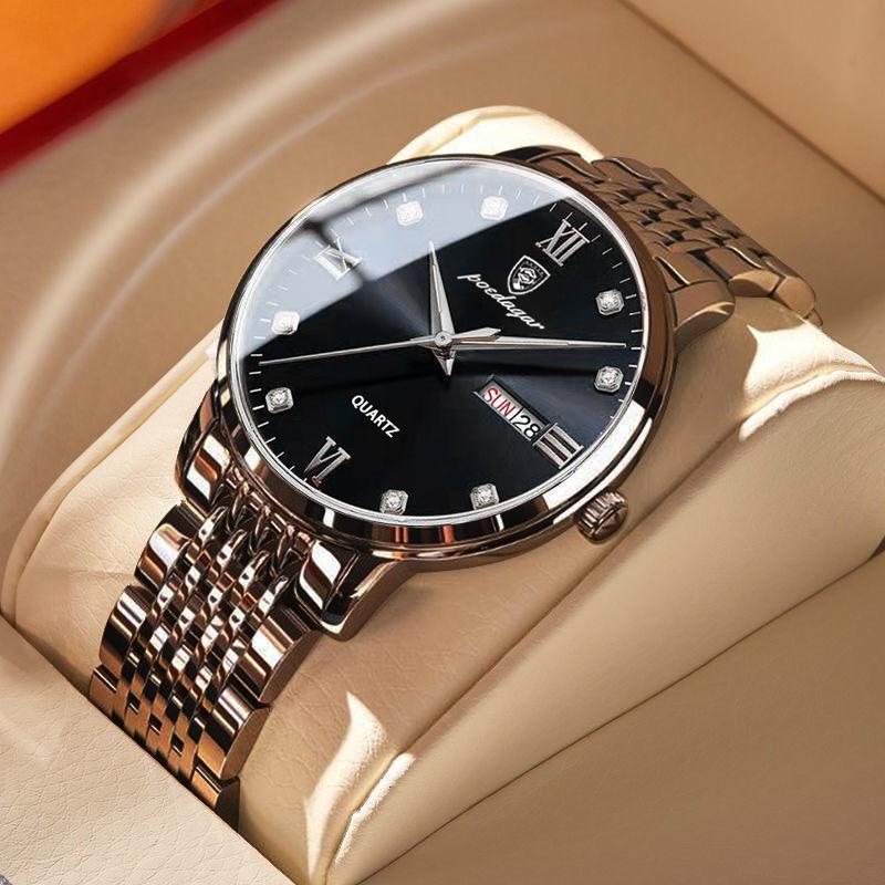 Новые роскошные мужские часы высшего бренда с коробкой, мужские водонепроницаемые светящиеся модные мужские кварцевые часы