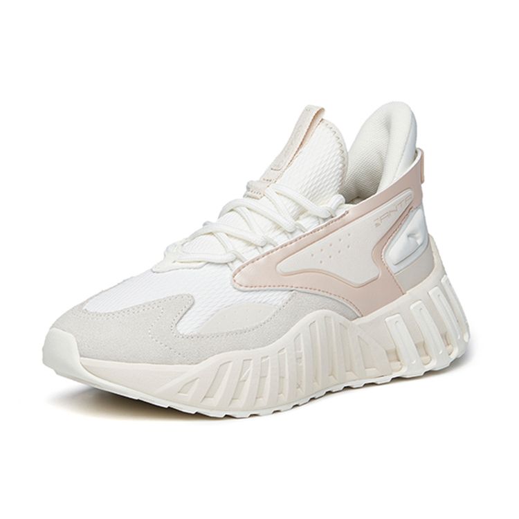 Anta Trendy Sports Low-Top Casual Shoes Women Sneakers White Gray Pink 122218871-2