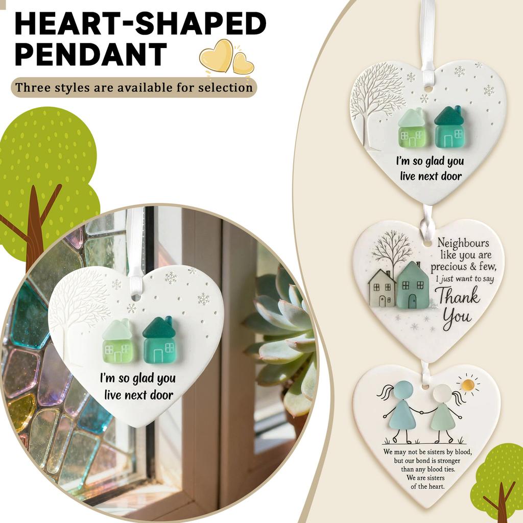 2d Acrylic Heart Shaped Sea Glass Friendship Decor,Friendship Heart Keepsake,Friendship Heart Ornament For Tree Hanging Ornaments,