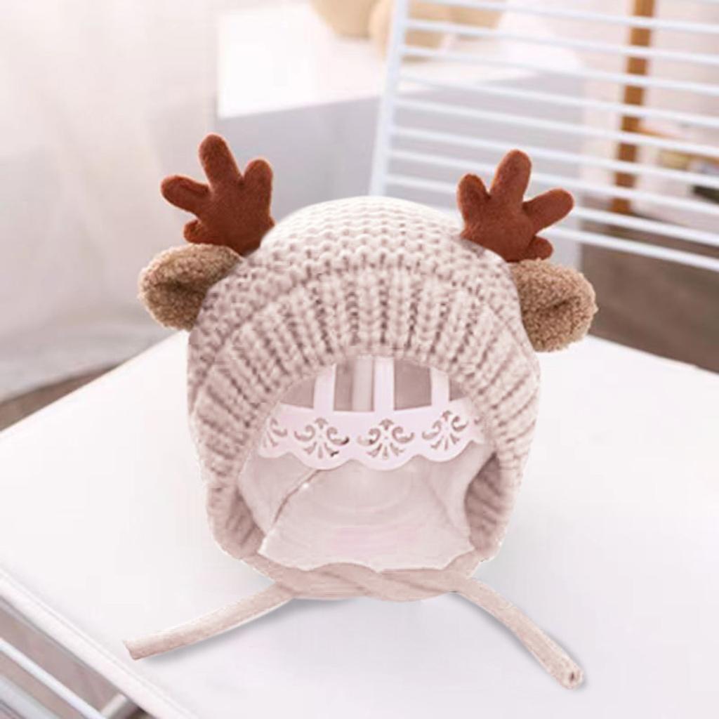 Рождественская шапка с рогами для детей, утолщенный плюшевый головной убор, белая пушистая подкладка для рождественских вечеринок, аксессуары для косплея