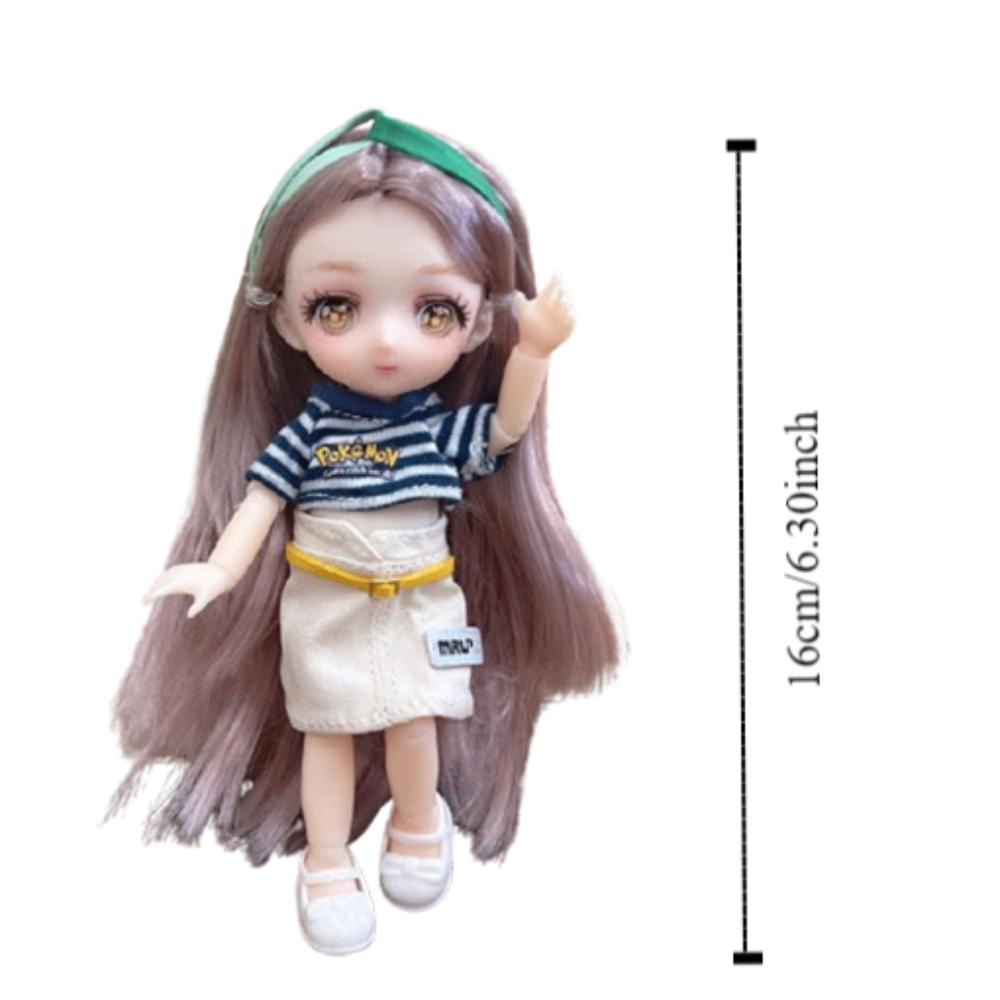 Ball Jointed Body 16cm Doll Clothes Set Movable Joint Chinese Style Skirt  Babies